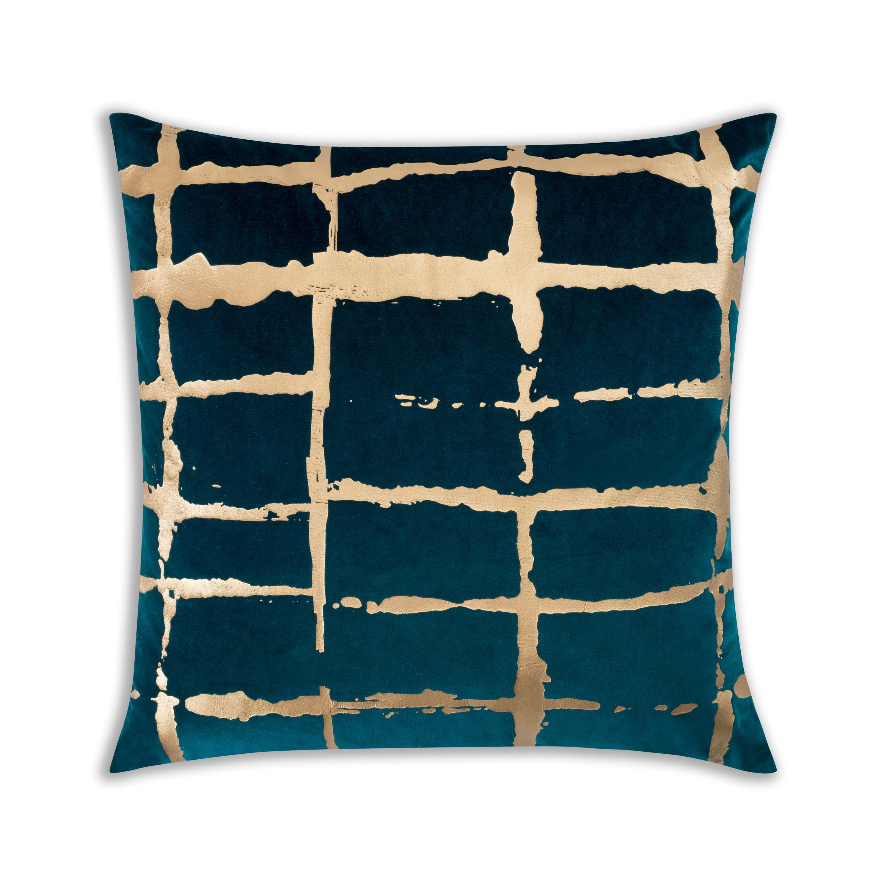 Oslo Teal Gold Velvet Pillow