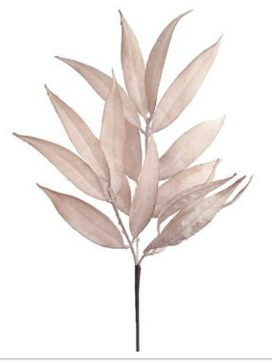 19" Beige Eucalyptus Leaf Stem
