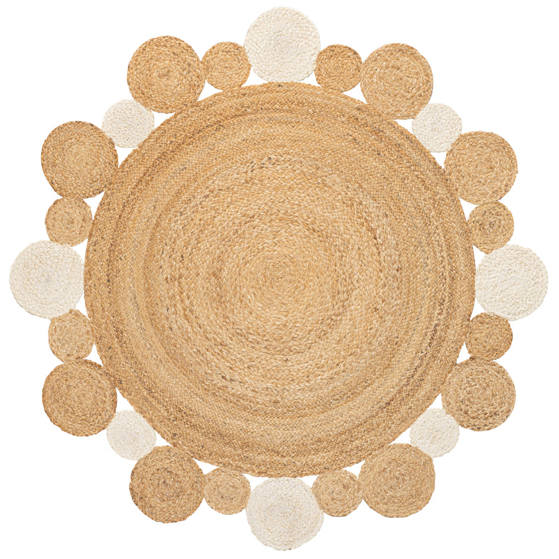 Two-Tone Neutral Colored Circle Area Rug (3 Sizes)