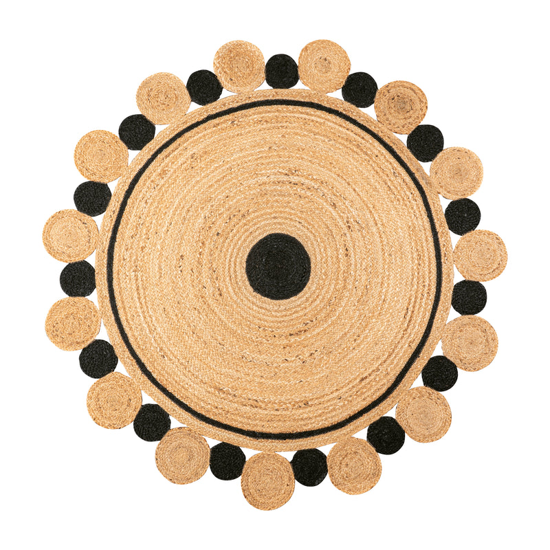 Two-Tone Jute Circle Medallion Area Rug (3 Sizes)