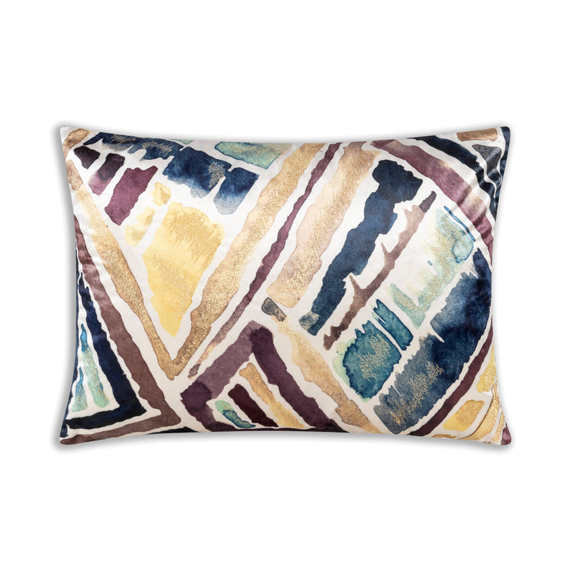 Sepia Abstracted Printed Velvet Pillow