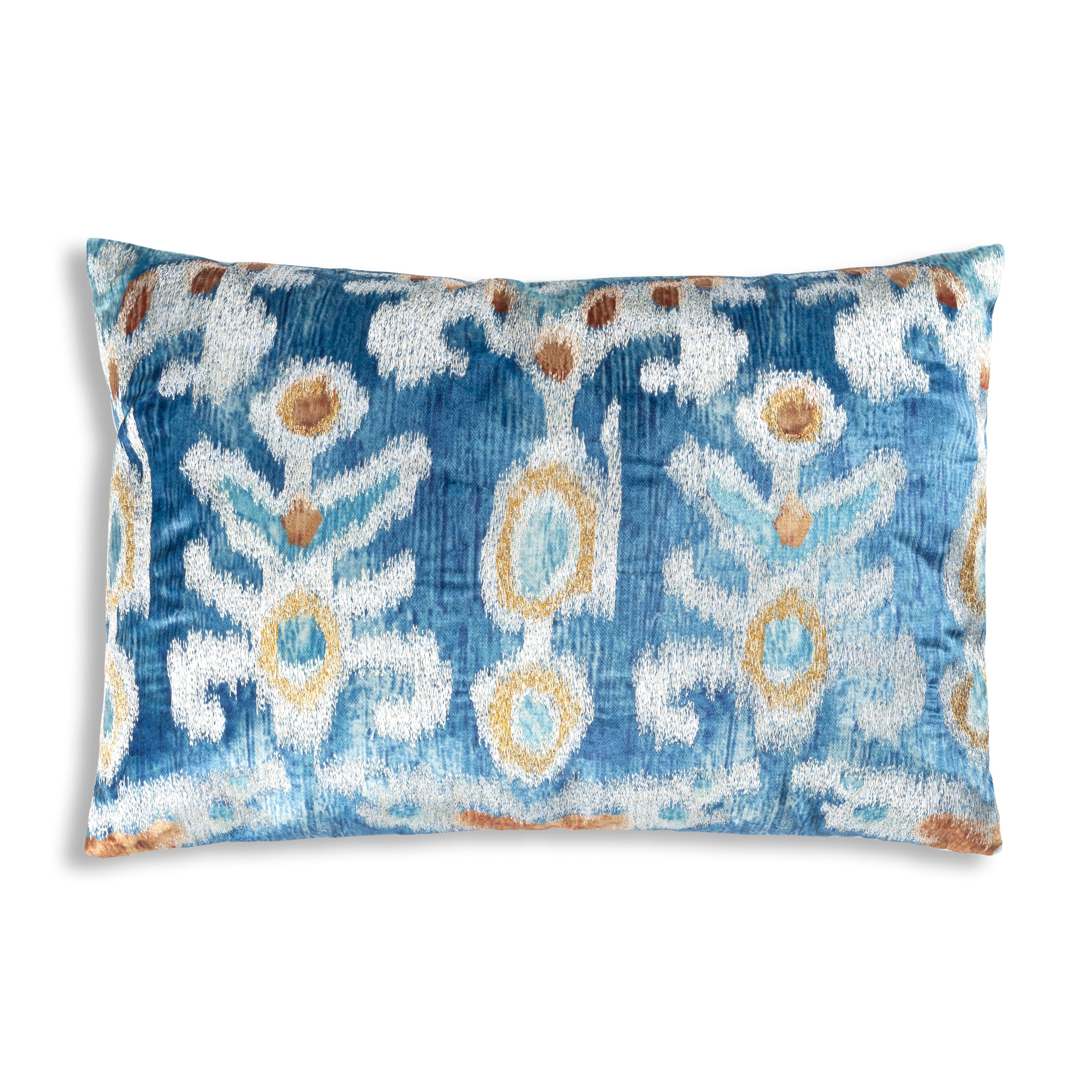 Serino Blue Velvet Lumbar Pillow