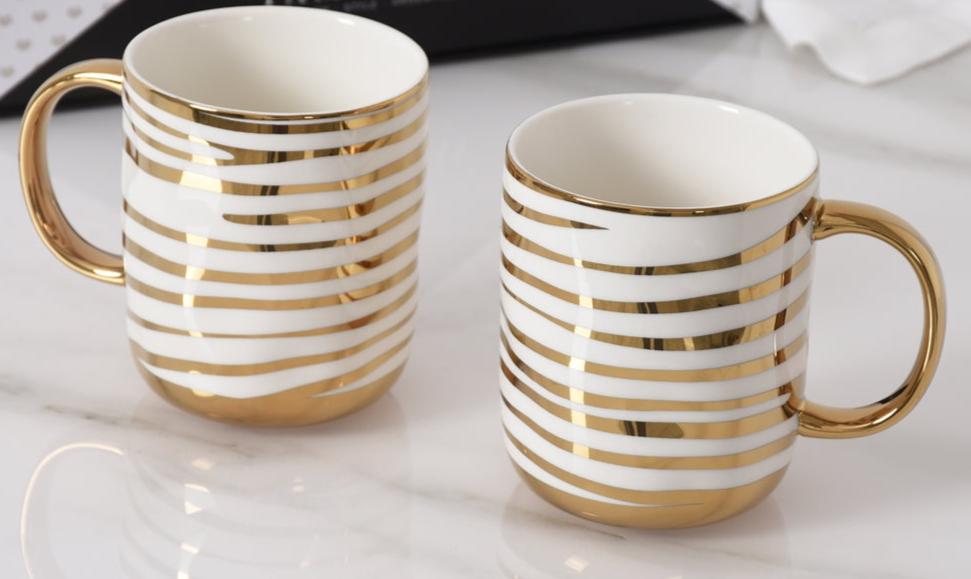 Set of 2 Striped Mugs