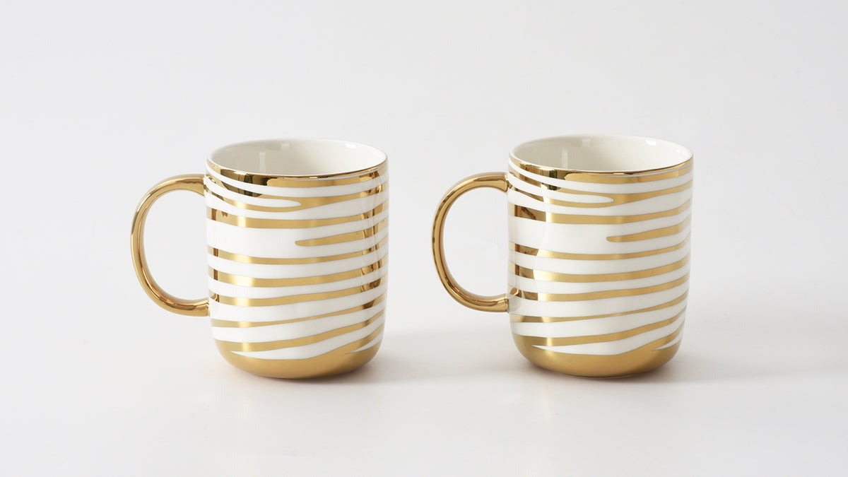 Set of 2 Striped Mugs