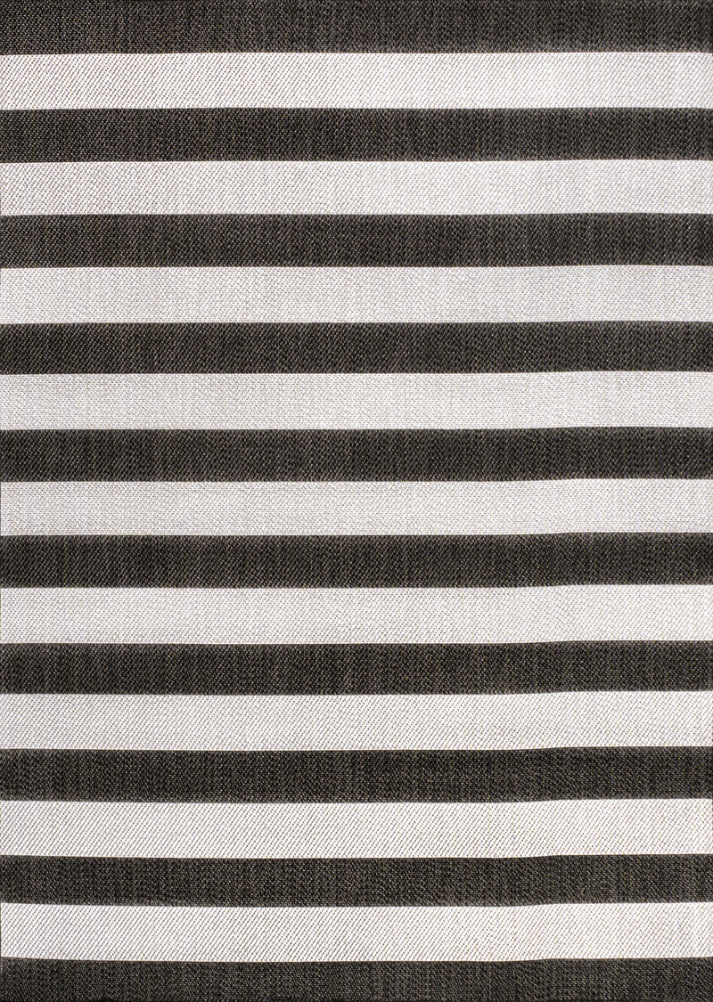 Two-Tone Wide Stripe Indoor/Outdoor Area Rug (5 Colors, 5 Sizes)