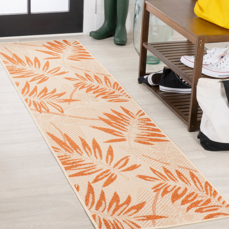 Tropical Palm Leaf Indoor/Outdoor Area Rug (2 Colors, 5 Sizes)