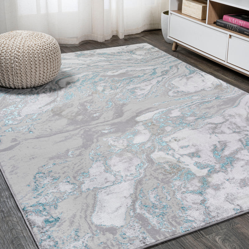 Swirl Marbled Abstract Area Rug (6 Colors, 6 Sizes)