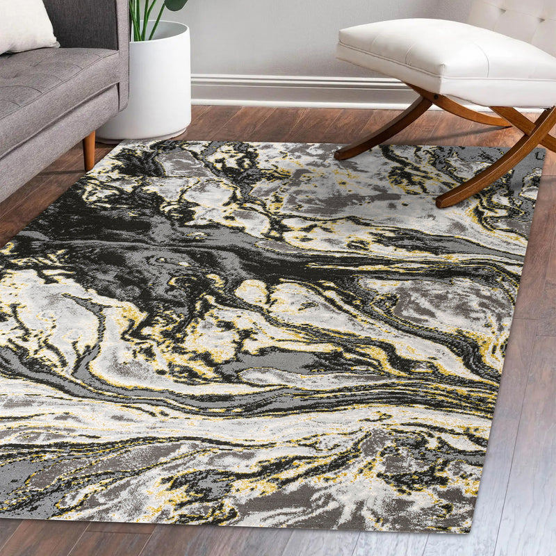 Swirl Marbled Abstract Area Rug (6 Colors, 6 Sizes)