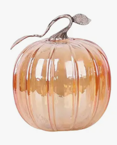 Glass Amber Harvest Pumpkin (2 Sizes)