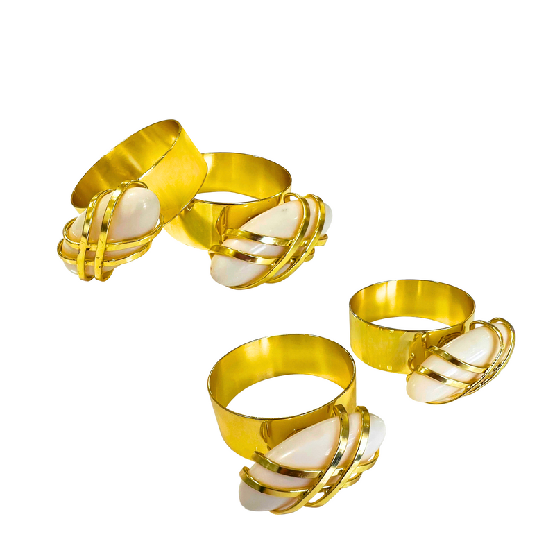 Set of 4 Midnight Gold Napkin Rings