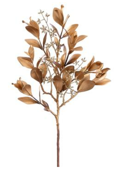 17.5" Gold Magnolia Leaf Stem