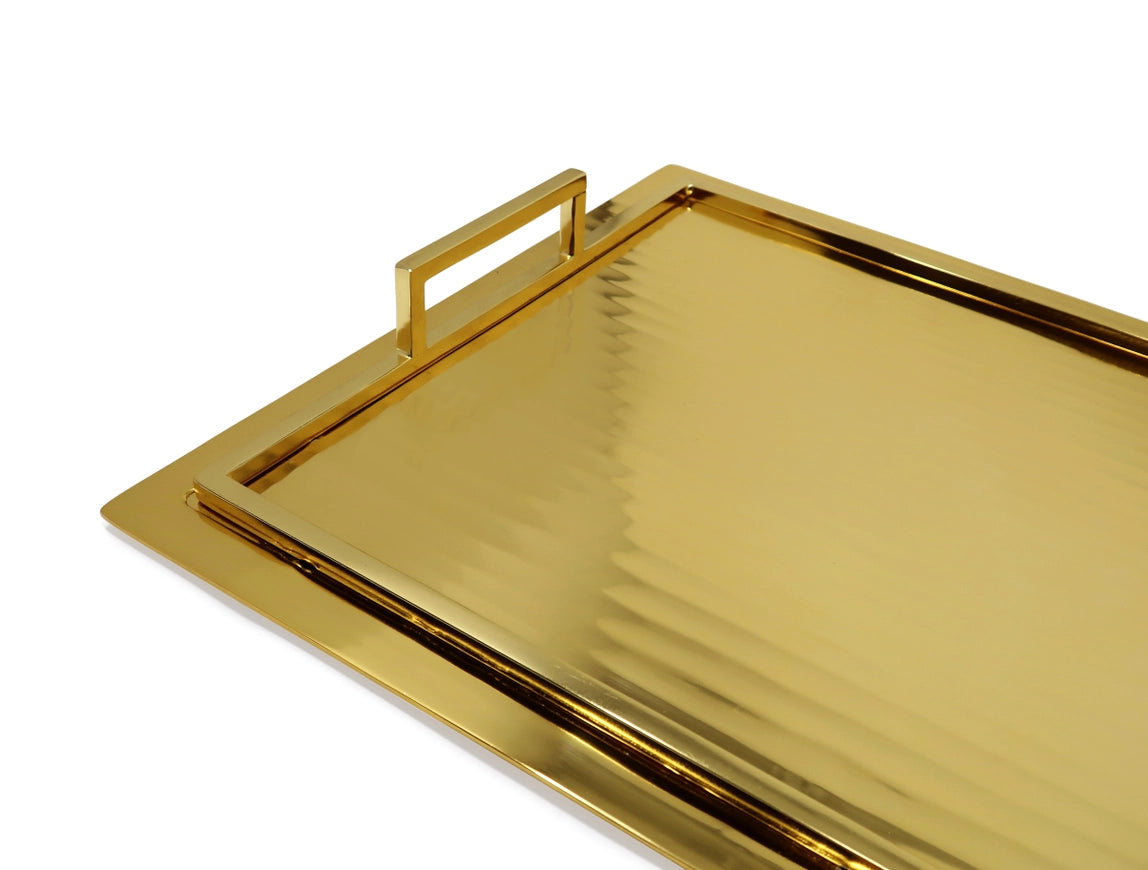 Serving Tray with Handles and Glossy Textured Design (3 Sizes)