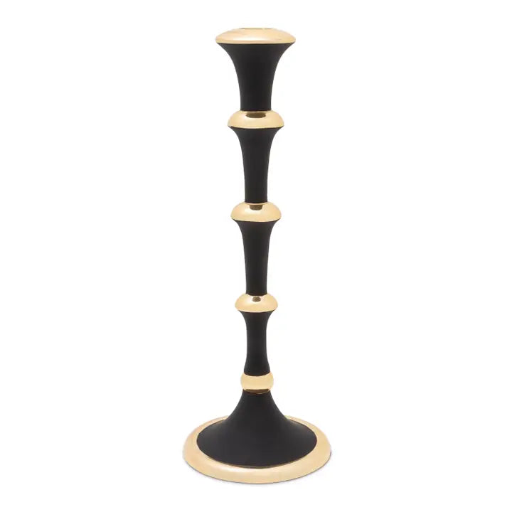 Black Candlestick with Gold Bands