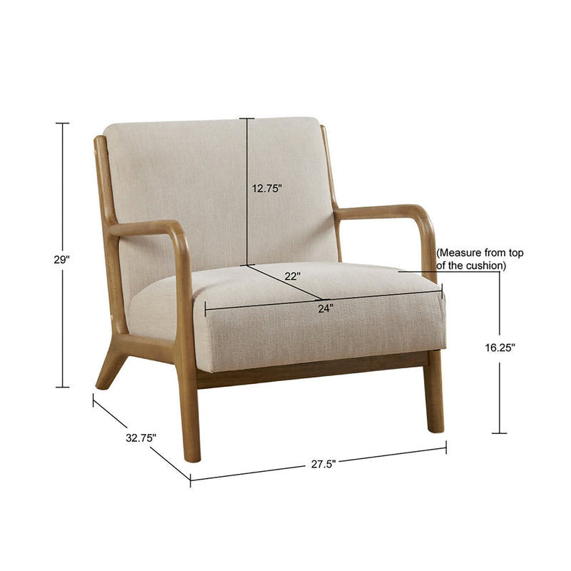 Cream Upholstered Lounge Chair