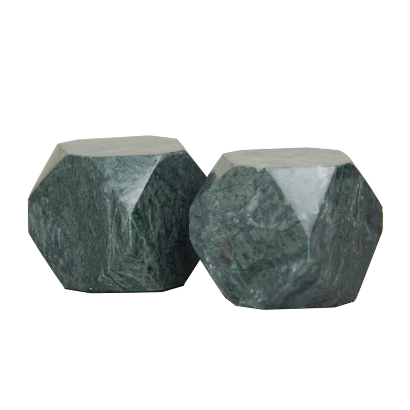 Marble Block Geometric Bookends ( Set of 2 )