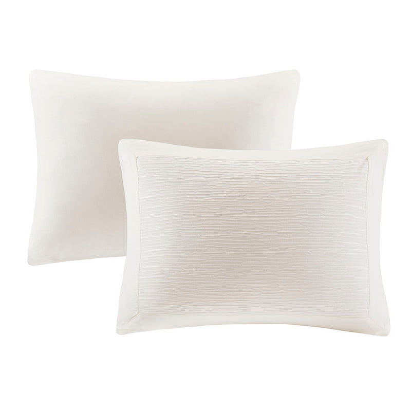 3 Piece Cream Cotton Textured Comforter Set (2 Sizes)