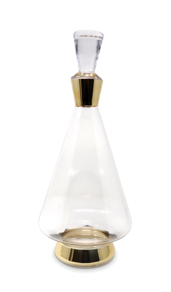 Glass Decanter with Gold Accents