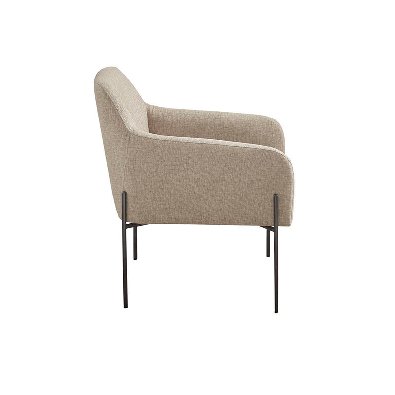 Cream Accent Chair with Metal Black Legs