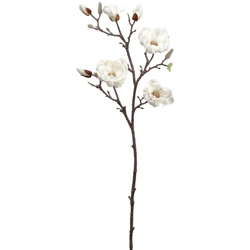 40" White Magnolia Stem