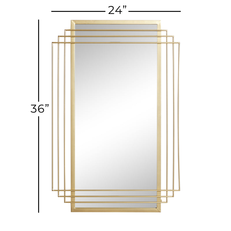 Gold Metal Geometric Wall Mirror