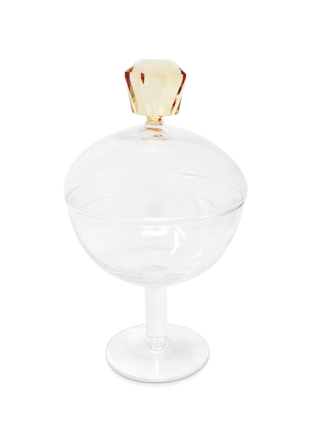 Glass Footed Jar with Diamond Shaped Handle (2 Colors/2 Sizes)