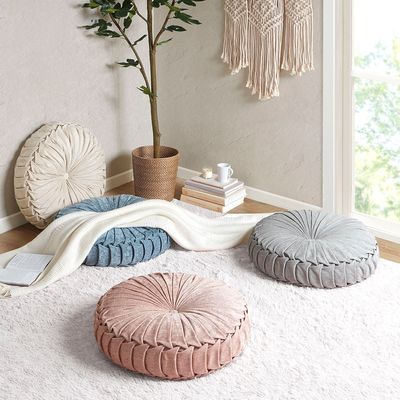 Chenille Round Floor Pillow Cushion (4 Colors)