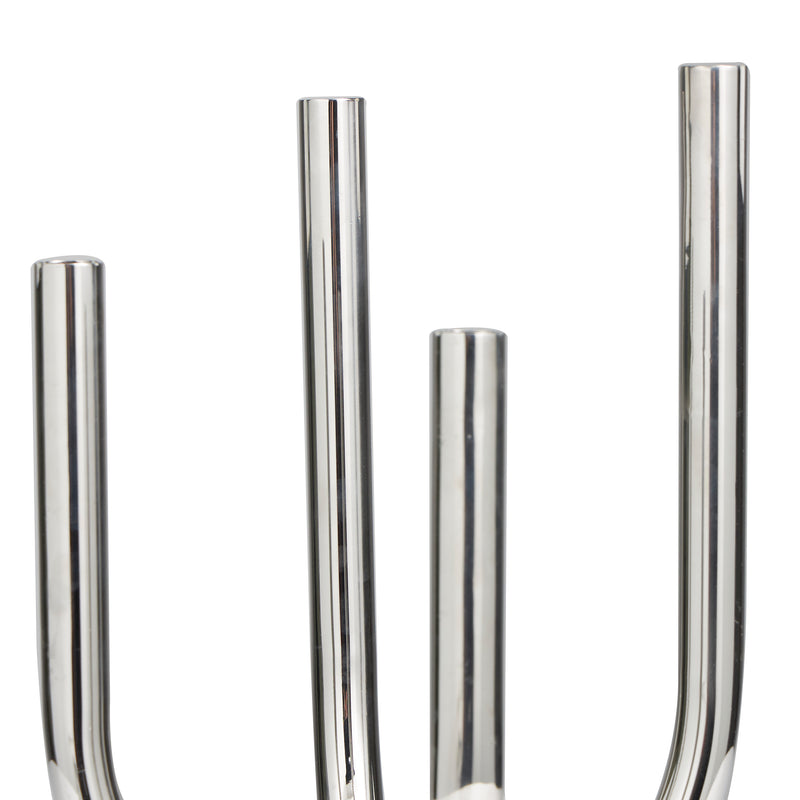 Silver Stainless Steel Metal  Abstract U-Shaped Candelabra