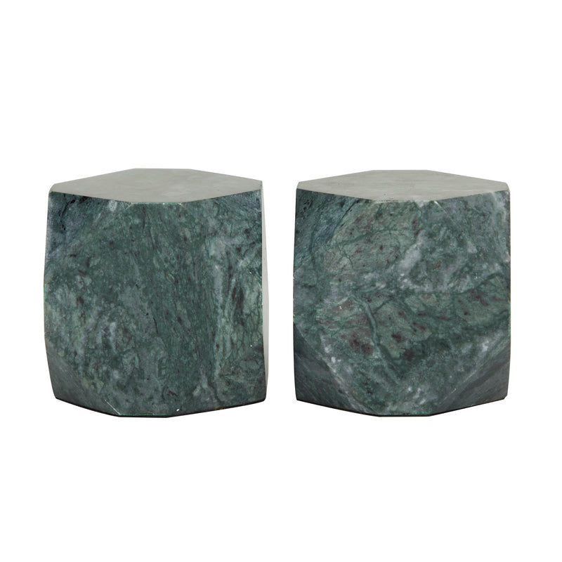 Marble Block Geometric Bookends ( Set of 2 )