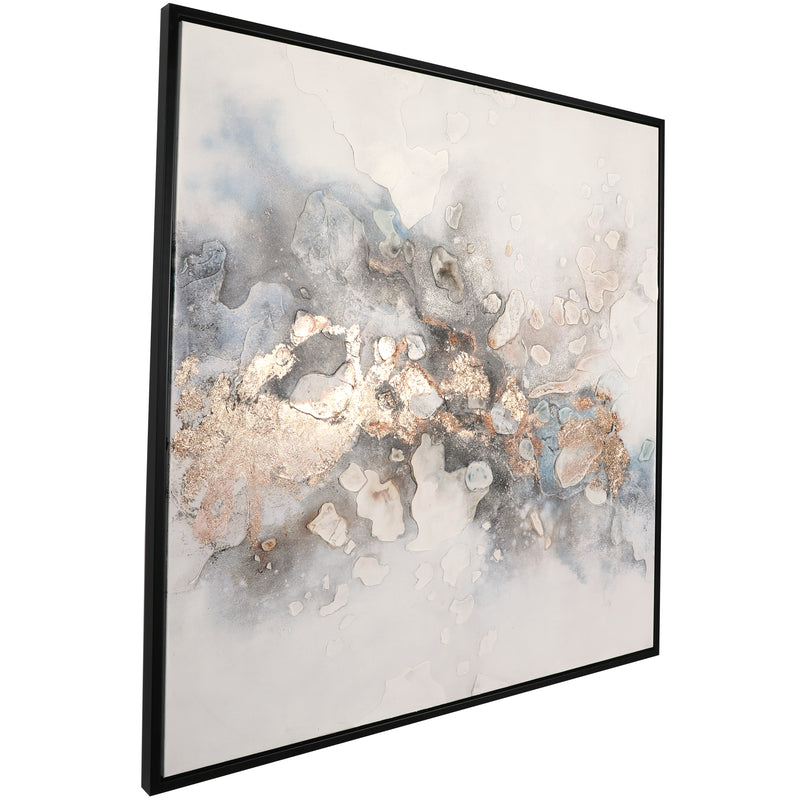 Multi Colored Abstract Framed Wall Art with Gold Foil Accents