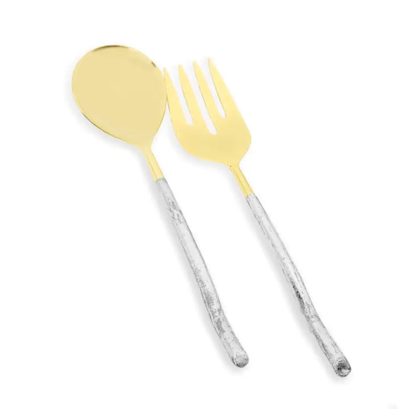 Gold and Silver Serving Spoons