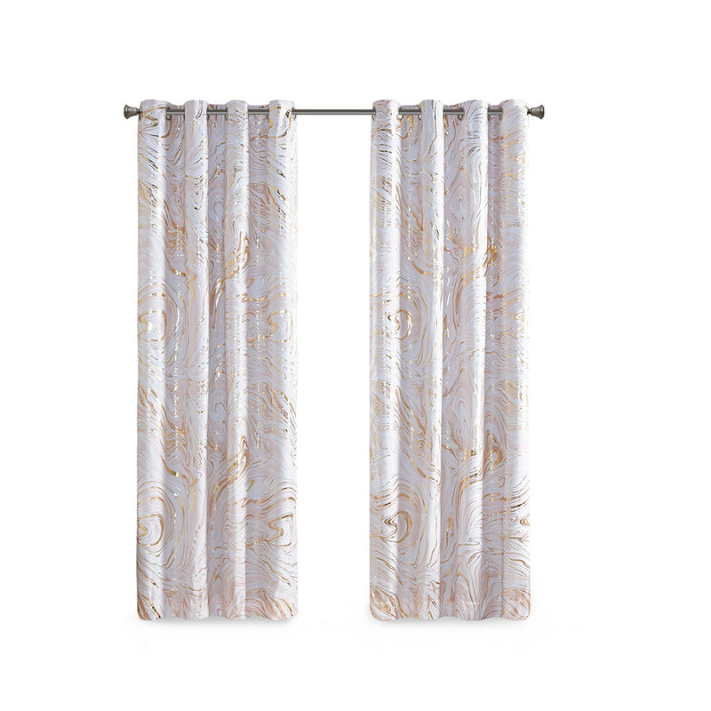 Gold and Blush Marble Metallic Blackout Curtain (2 Sizes)