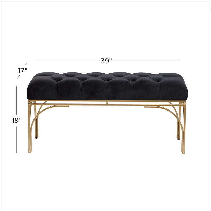 Metal Bench with Velvet Seat ( 3 Colors )