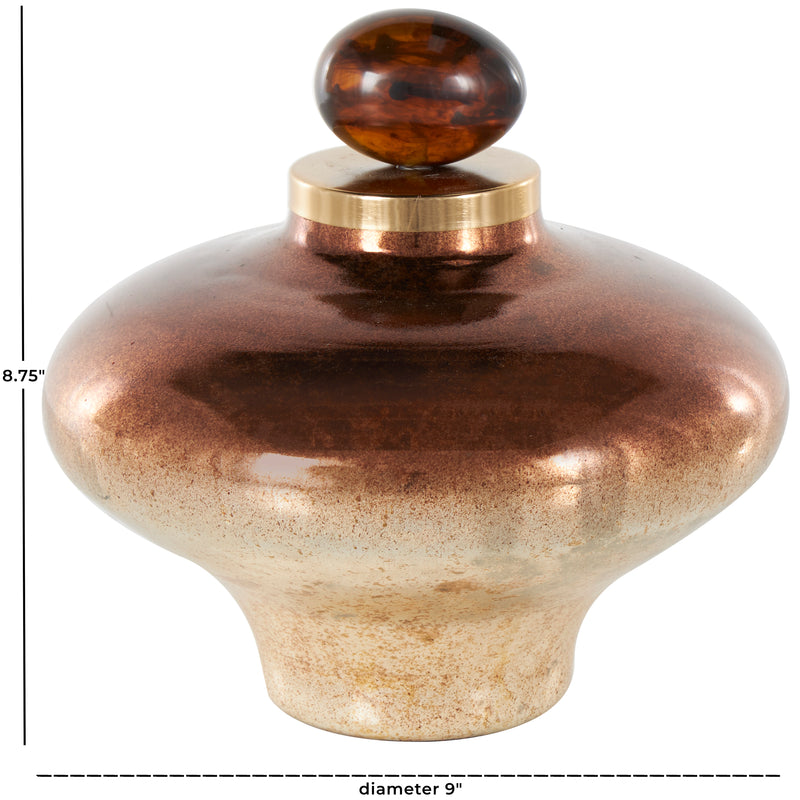 Copper Glass  Speckled Ombre Decorative Jars ( 2 Shapes)