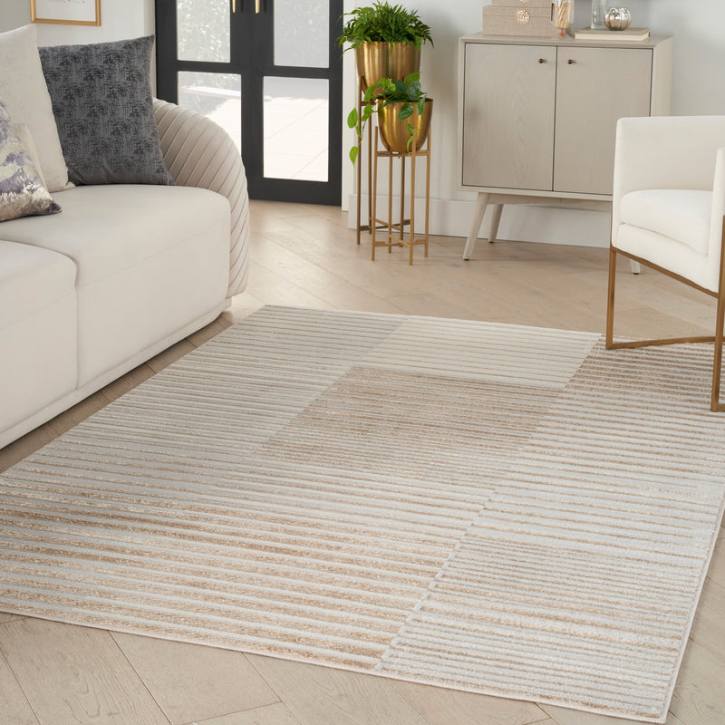 Inspire Me! Home Décor Brushstrokes Area Rug - Beige Silver