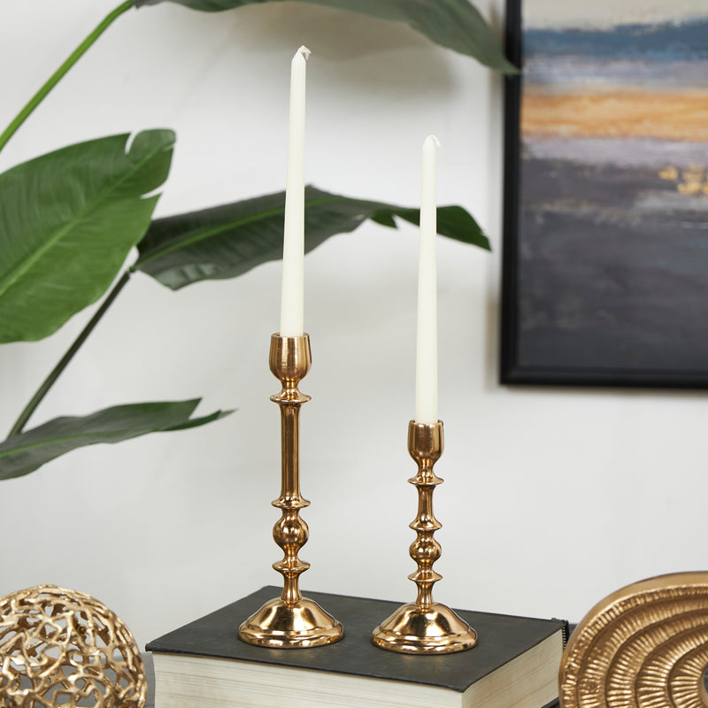 Set of 2 Metal Candle Holders (2 Colors)