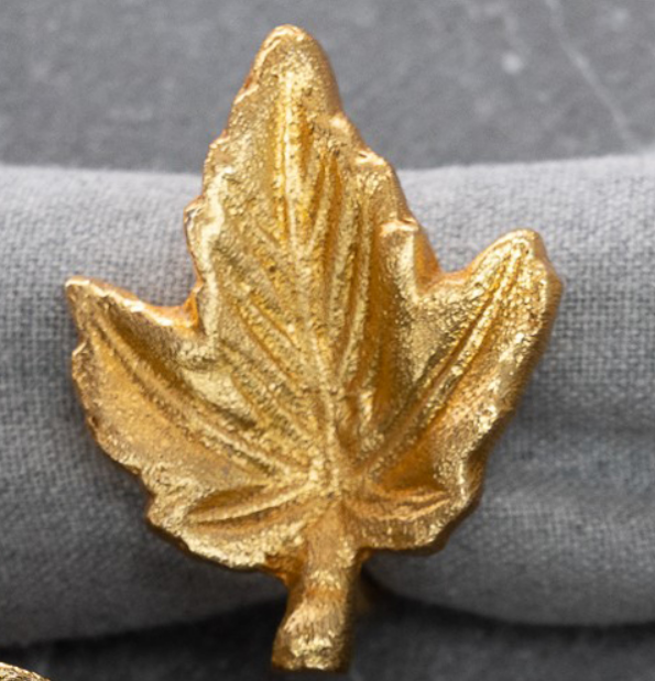 Gold Metal Leaf Napkin Ring