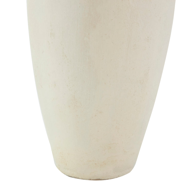 Beige  Abstract Curved Vase with Handle