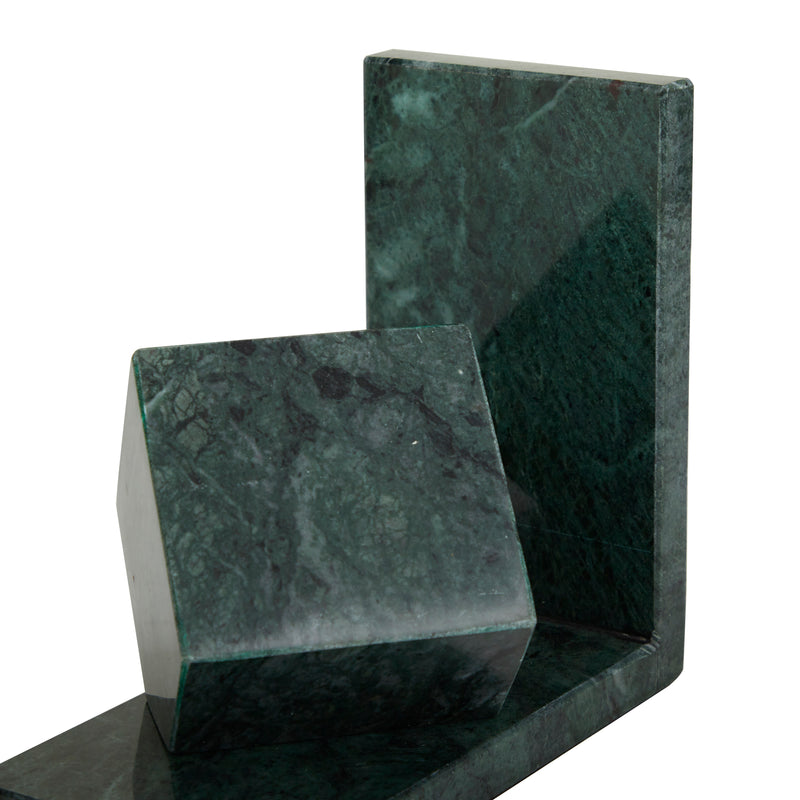 Green Marble Orb Bookends (Set of 2)