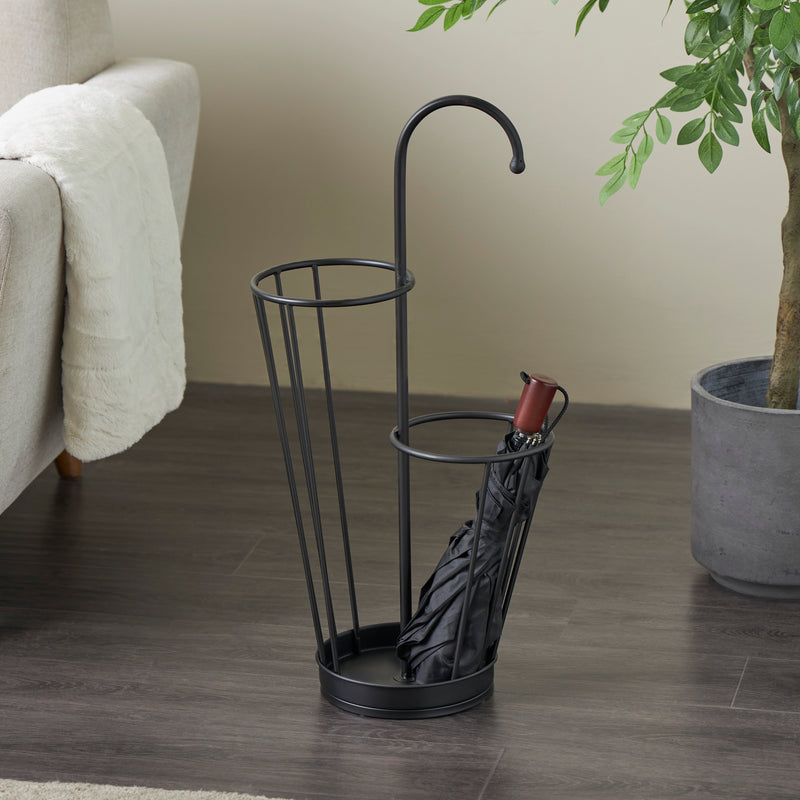 Metal  2 Section Umbrella Stand with Umbrella Shaped Handle ( 2 Colors )
