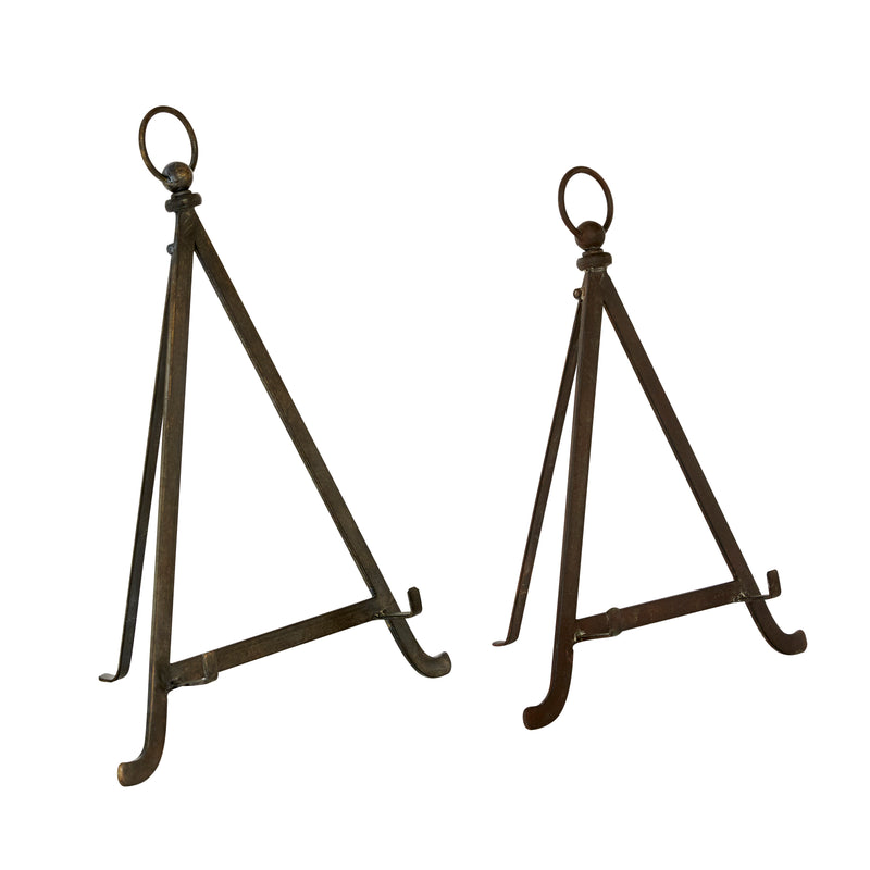 Bronze Metal Tabletop Easel with Foldable Stand (Set of 2)