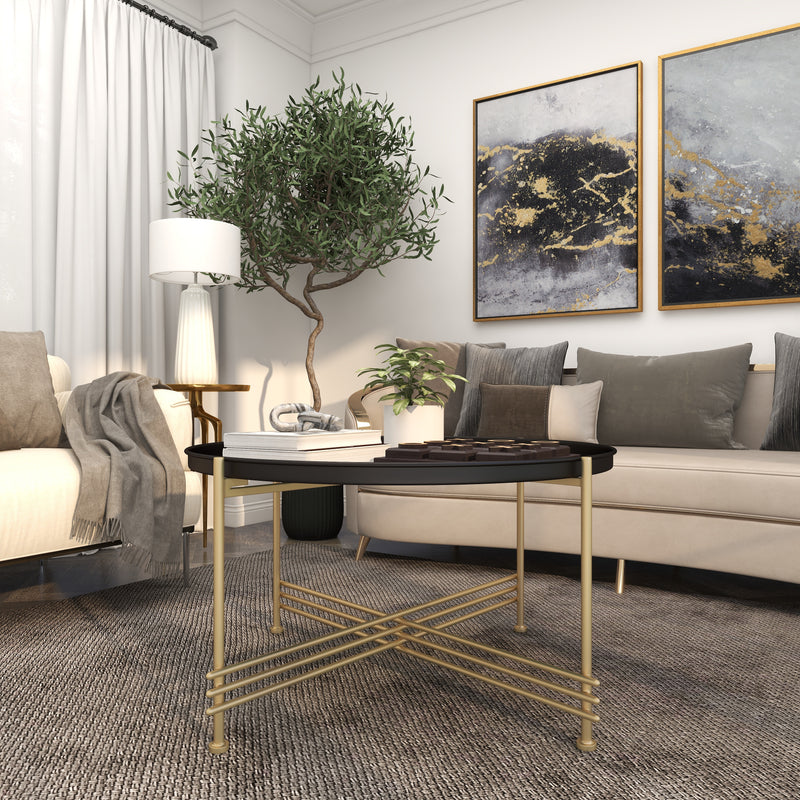 Black and Gold Metal Coffee Table