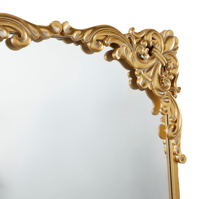 Gold Metal Floral Ornate Baroque Wall Mirror