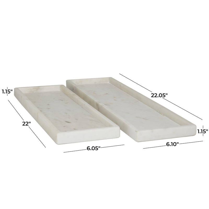 Marble Tray with Raised Border ( Set of 2 )