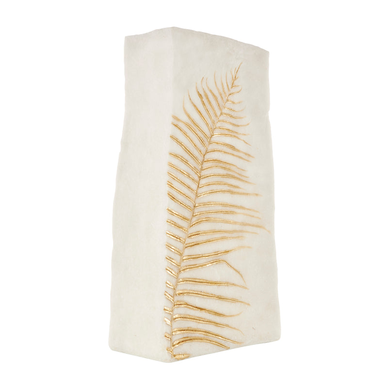 White Vase with Gold Leaf Imprint