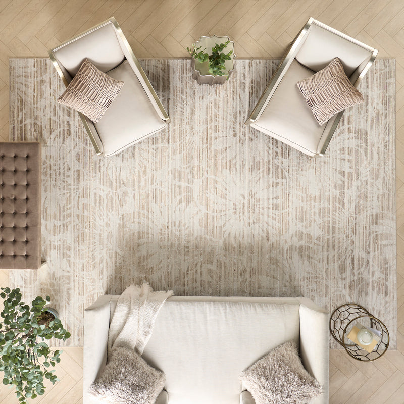 Inspire Me! Home Décor Iliana Area Rug - Ivory Grey with Gold Accents