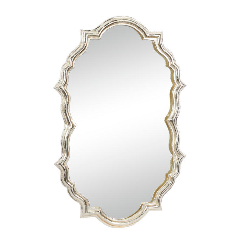 Gold Metal  Quatrefoil Shaped Wall Mirror