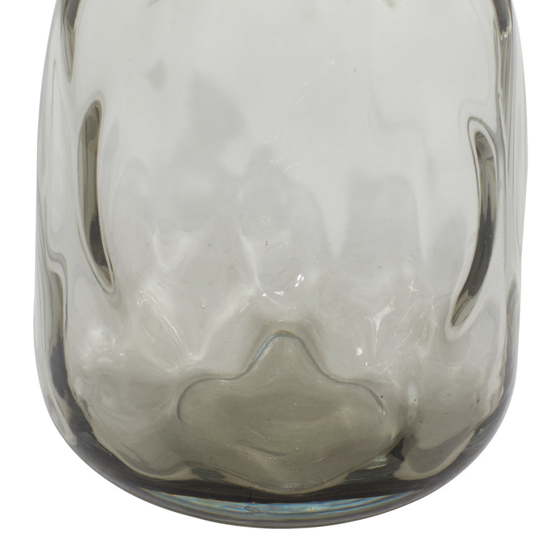 Gray Glass Vase with Bubble Texture