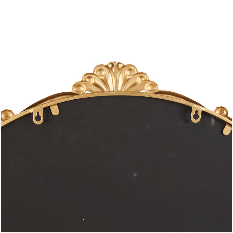 Gold Metal Ornate Baroque Round Wall Mirror