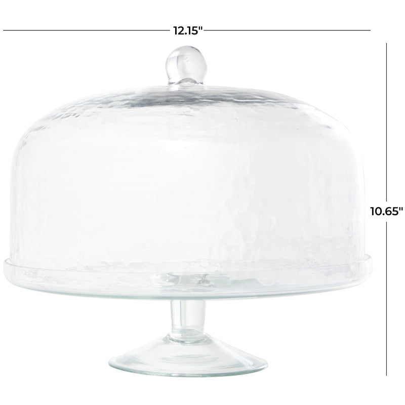 Clear Glass Cake Stand with Glass Dome