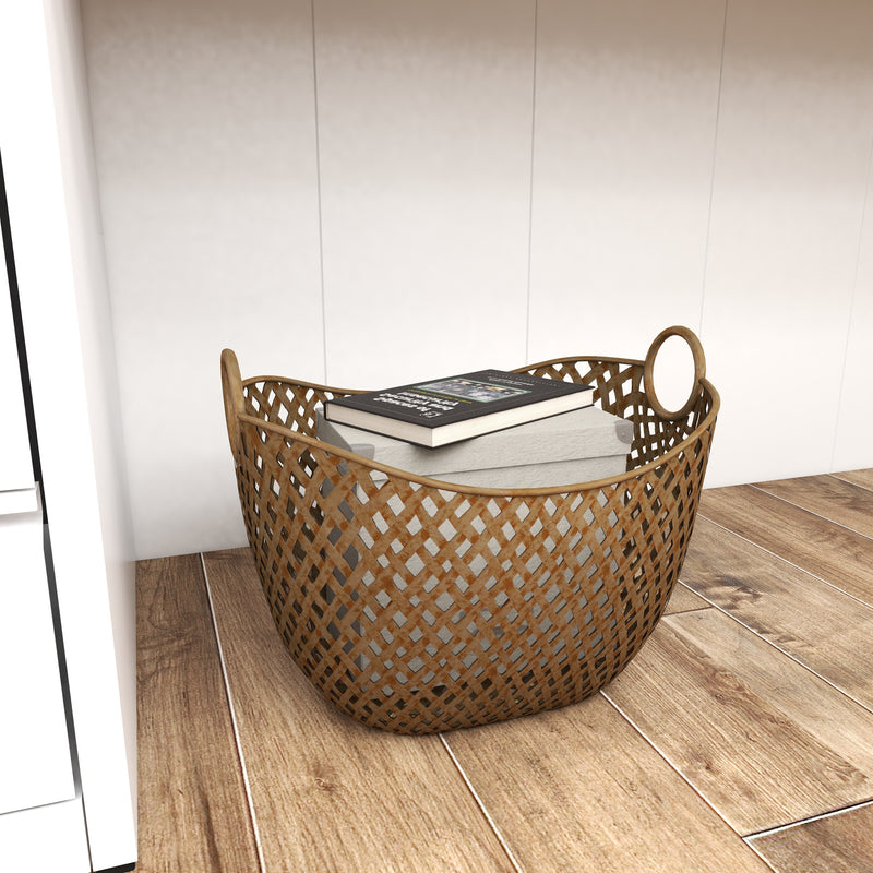 Gold Storage Basket with Handles